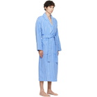 Tekla Blue & White Terry Classic Bathrobe