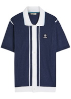 Sandbanks Knit Striped Cotton-blend Shirt Navy