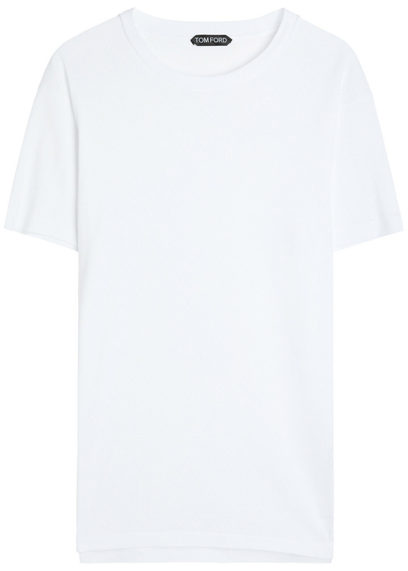 Photo: Tom Ford Perforated Cotton T-shirt White