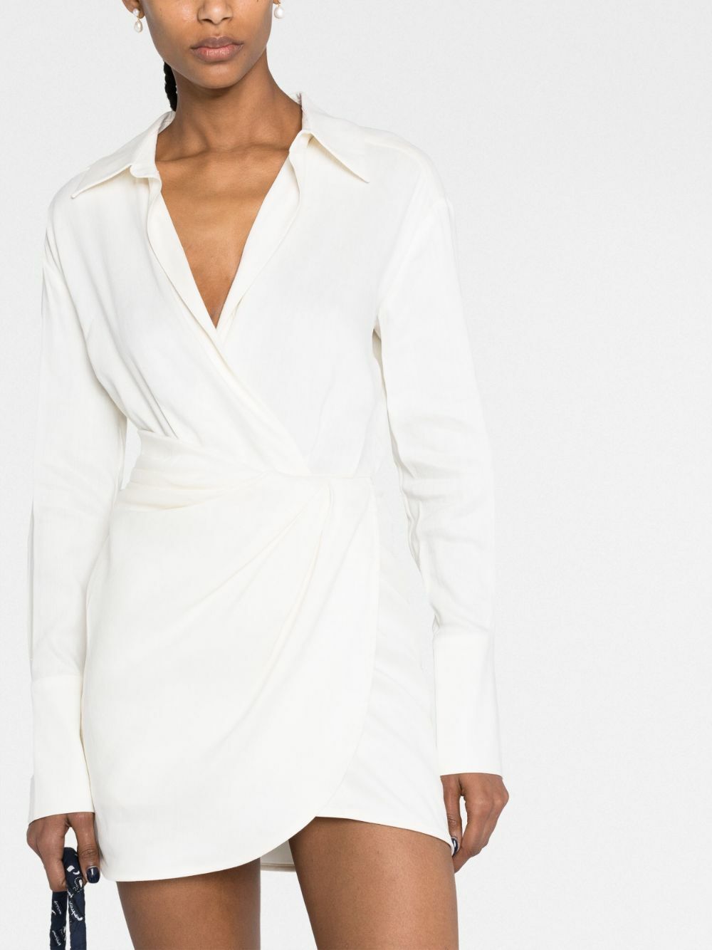 GAUGE81 White Puno Wrap Mini Dress