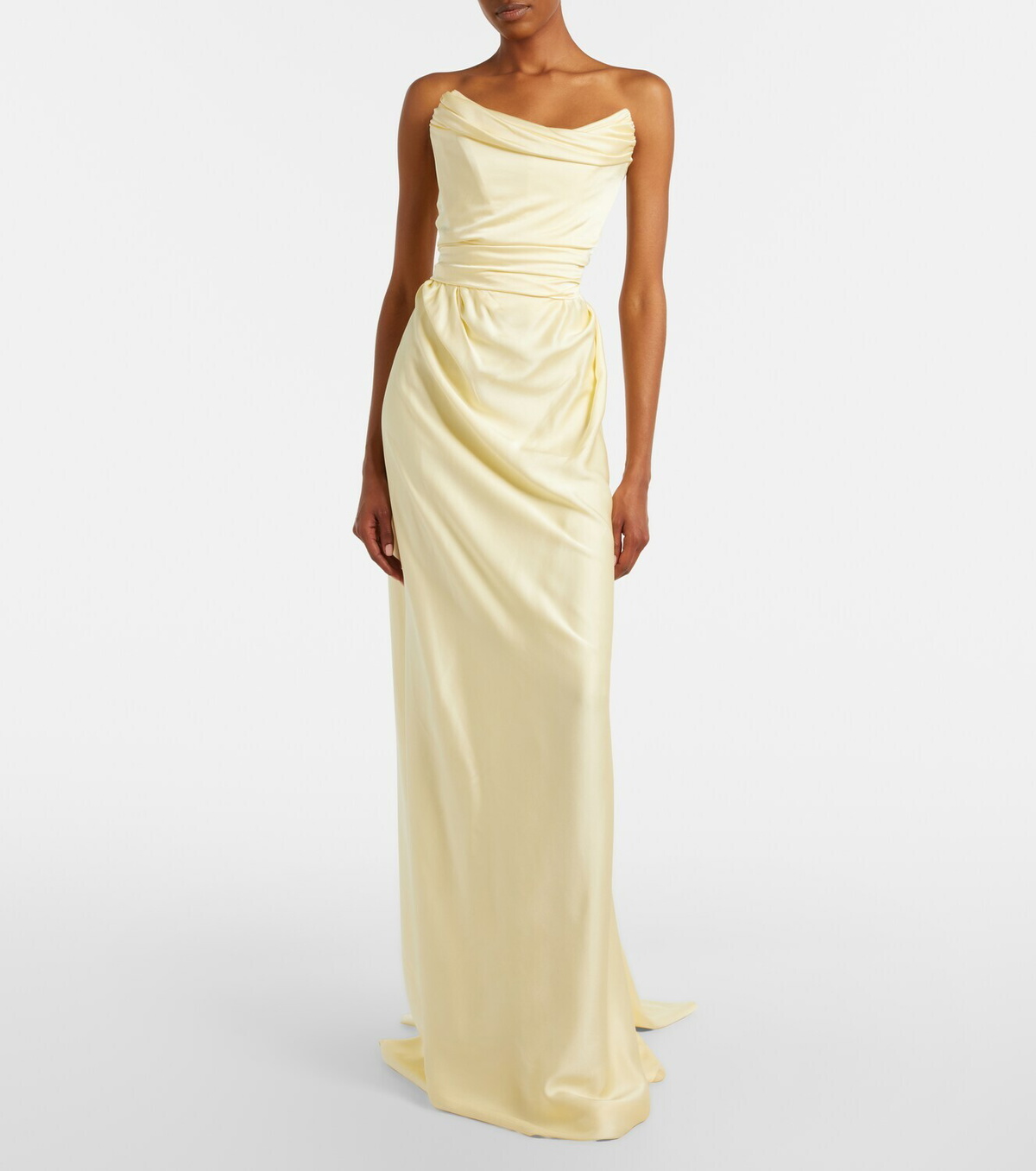 Vivienne Westwood Nova Vixen scarf-detail satin bustier gown