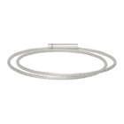 Le Gramme Silver Slick Brushed Le 9 Grammes Double Turn Cable Bracelet