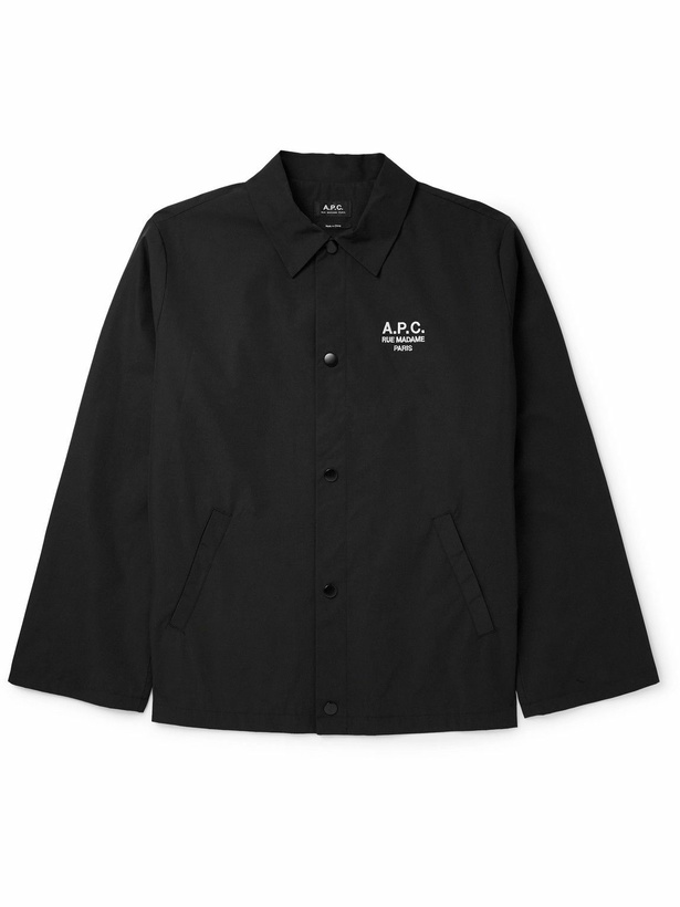 Photo: A.P.C. - Regis Logo-Embroidered Shell Blouson Jacket - Black