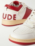 Rhude - Rhecess Colour-Block Distressed Leather Sneakers - White