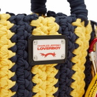 Charles Jeffrey Loverboy Women's Knitted Bucket Bag in Navy/Yellow 