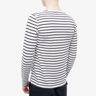 Armor-Lux Men's Long Sleeve Mariniere T-Shirt in White/Navy