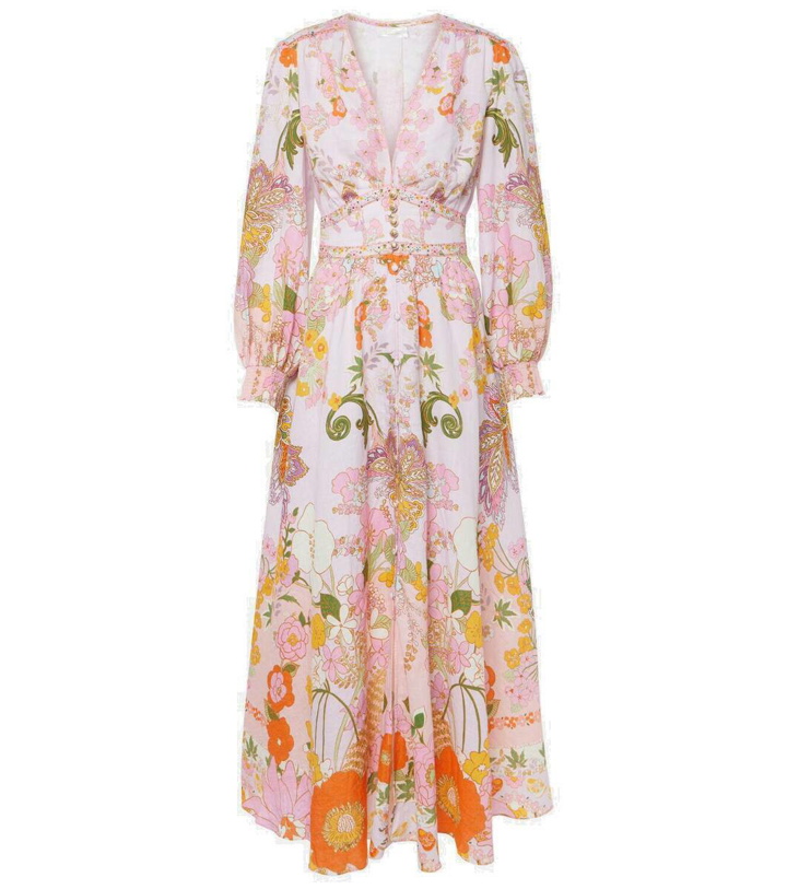 Photo: Camilla Embellished floral linen maxi dress