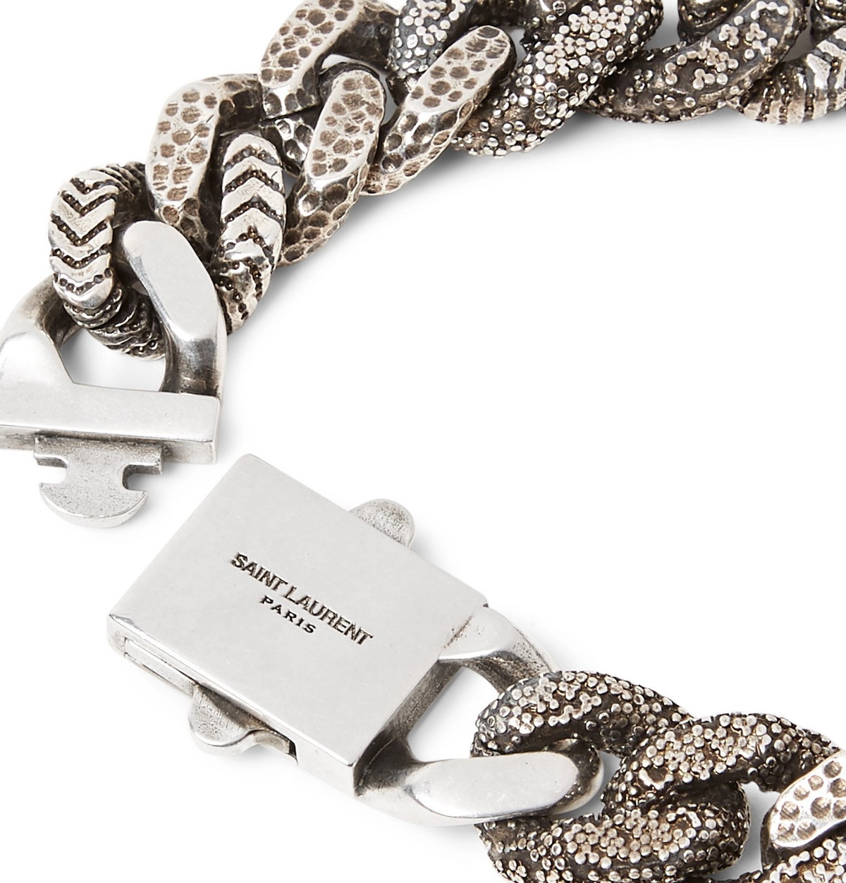 SAINT LAURENT Silver-tone crystal bracelet | NET-A-PORTER