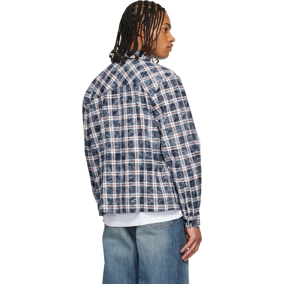 Dime Navy Plaid Flannel Shirt