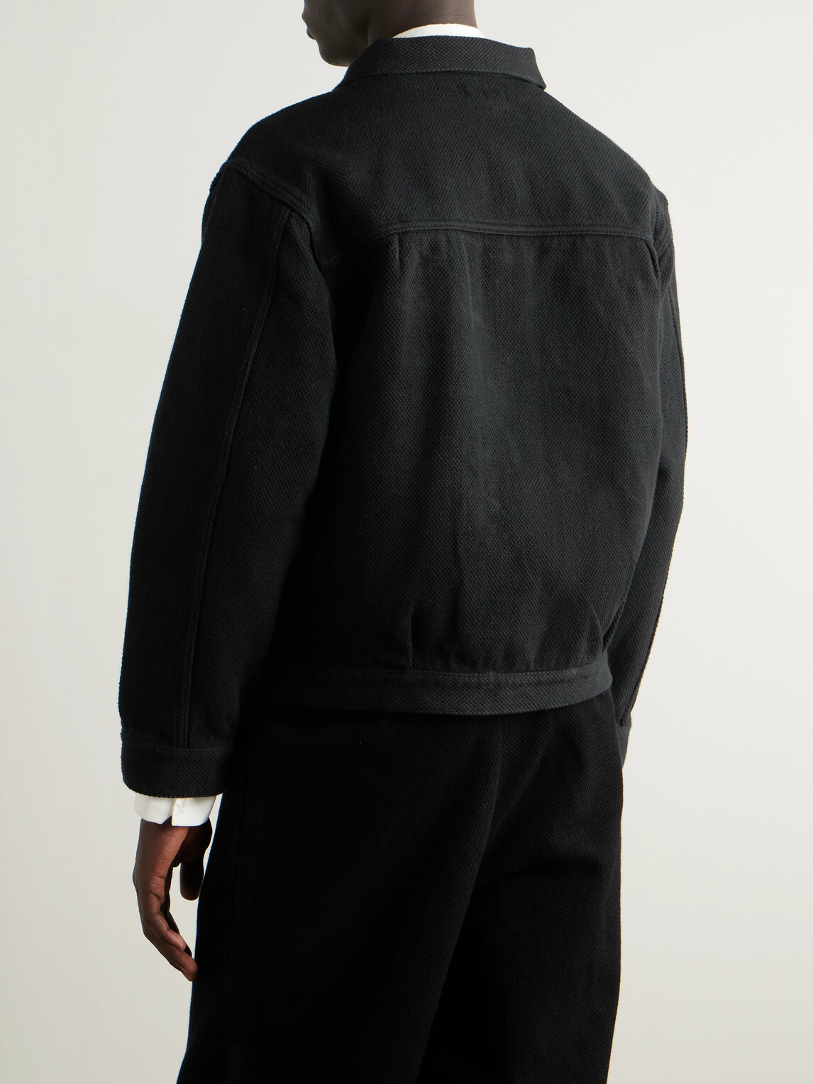 Blue Blue Japan - Pleated Textured-Cotton Jacket - Black