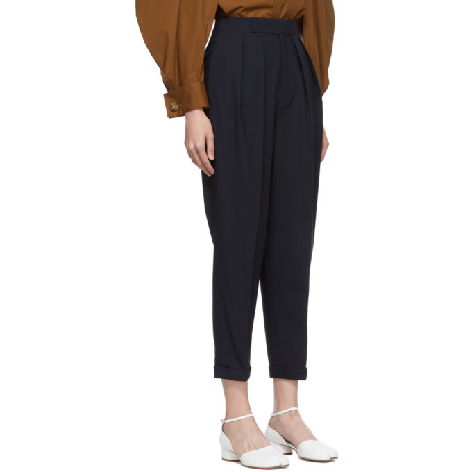 Enfold Navy Semi-Wide Trousers Enfold