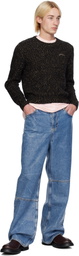 GANNI Black Alpaca & Organic Cotton Sweater
