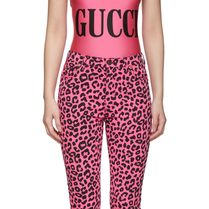 Gucci pink jeans on sale