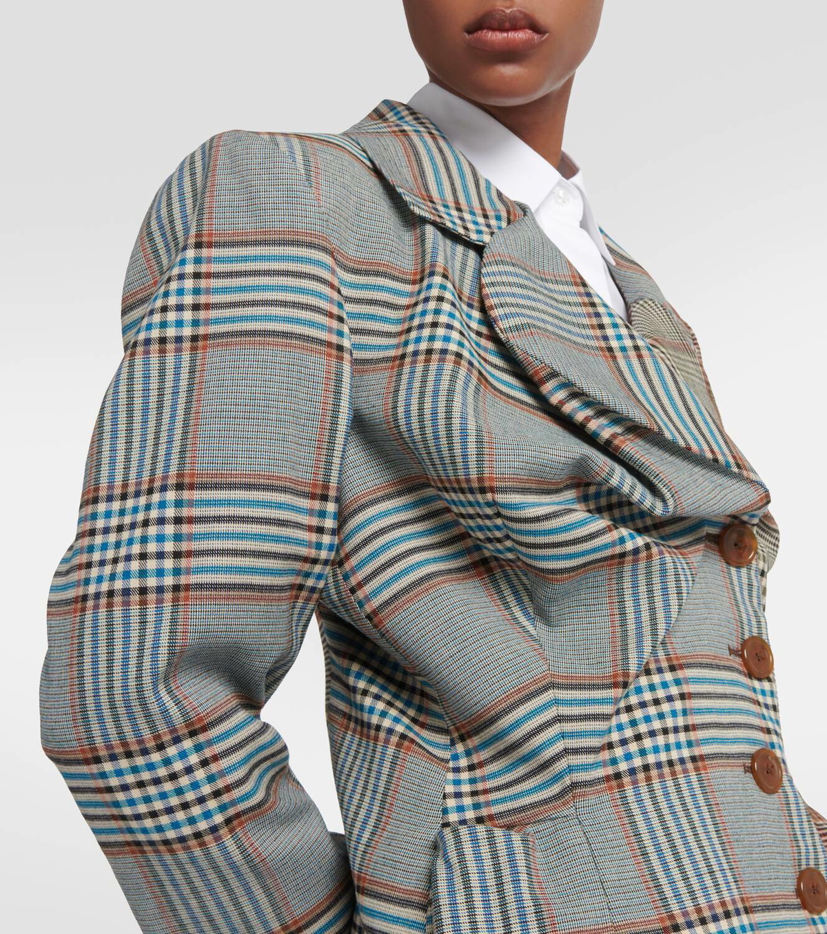 Vivienne Westwood Gathered checked tweed jacket Vivienne Westwood