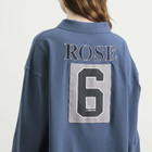 Martine Rose Women's Long Sleeve Polo in Blue Navy Washed