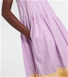 Plan C Colorblocked cotton maxi dress