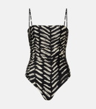 Johanna Ortiz Printed ruched swimsuit