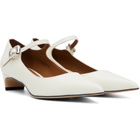 SHUSHU/TONG White Low-Heel Mary Jane Heels