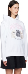 GANNI White Animal Print Hoodie