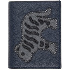 Thom Browne Navy Animal Icon Double Card Holder