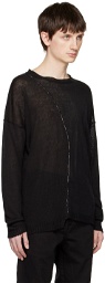 Isabel Benenato Black Paneled Sweater