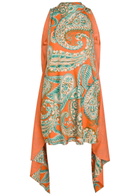 Etro Asymmetric Crepe Mini Dress Multi Print