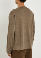 The Elder Statesman Lenny Round-neck Wool-blend Henley top Brown