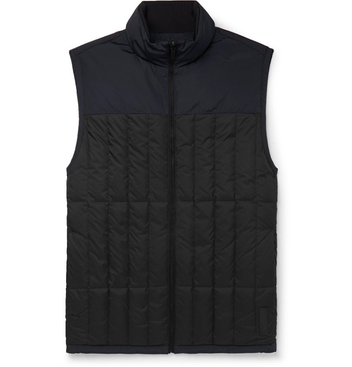 Photo: Theory - Arne Reversible Colour-Block Quilted Shell Down Gilet - Black