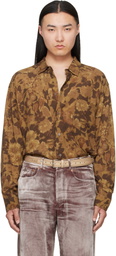Magliano Brown Dried Flowers Long Sleeve Shirt