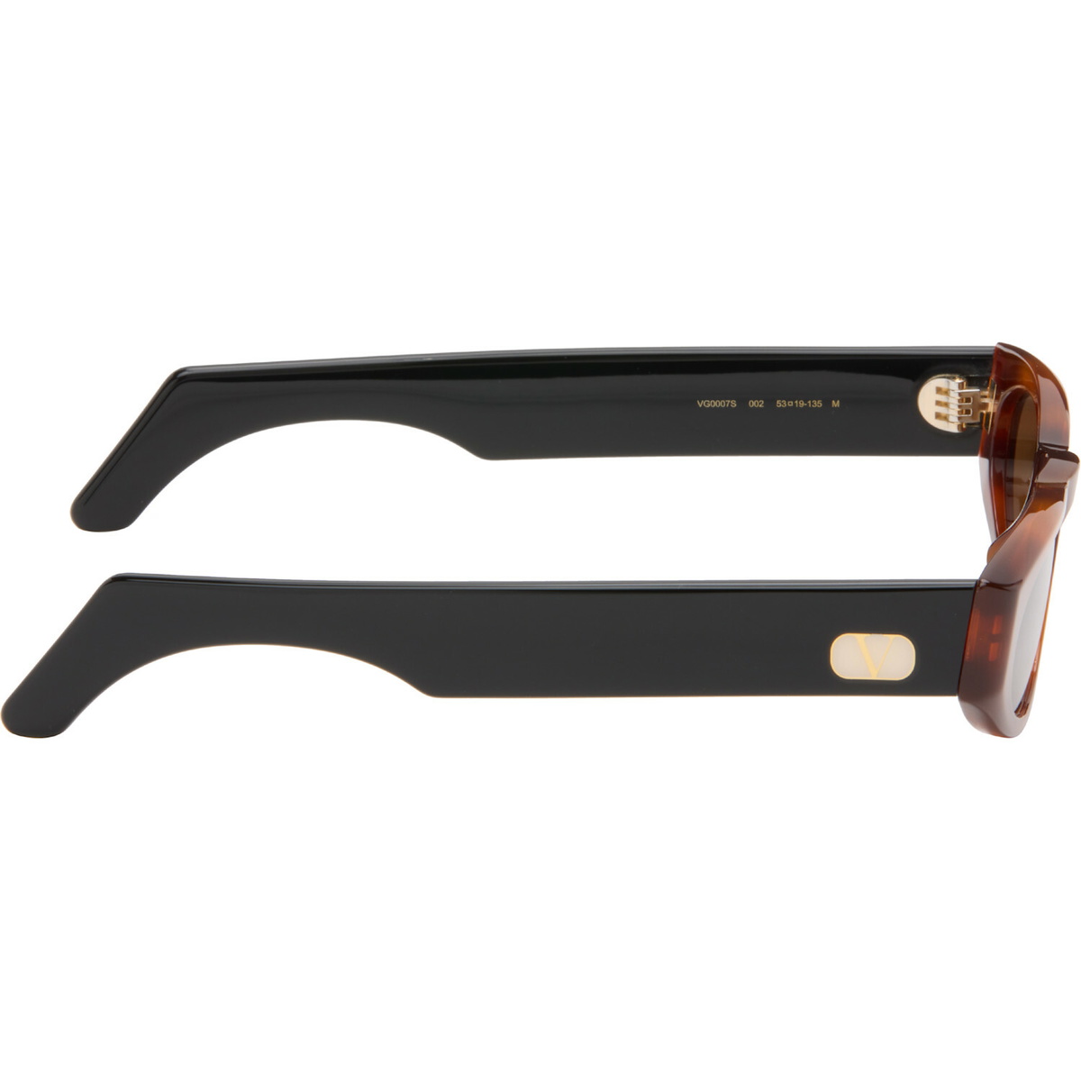 Valentino Brown & Black Geometric Acetate Sunglasses