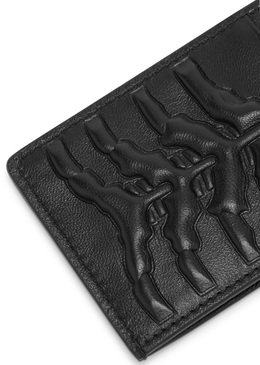Alexander Mcqueen Embossed Leather Card Holder - Black - One Size
