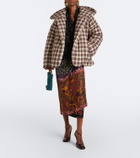 Dries Van Noten Gingham hooded cotton puffer jacket