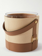 Ralph Lauren Home - Garrett Leather-Trimmed Canvas and Glass Ice Bucket with Gold-Tone Prongs