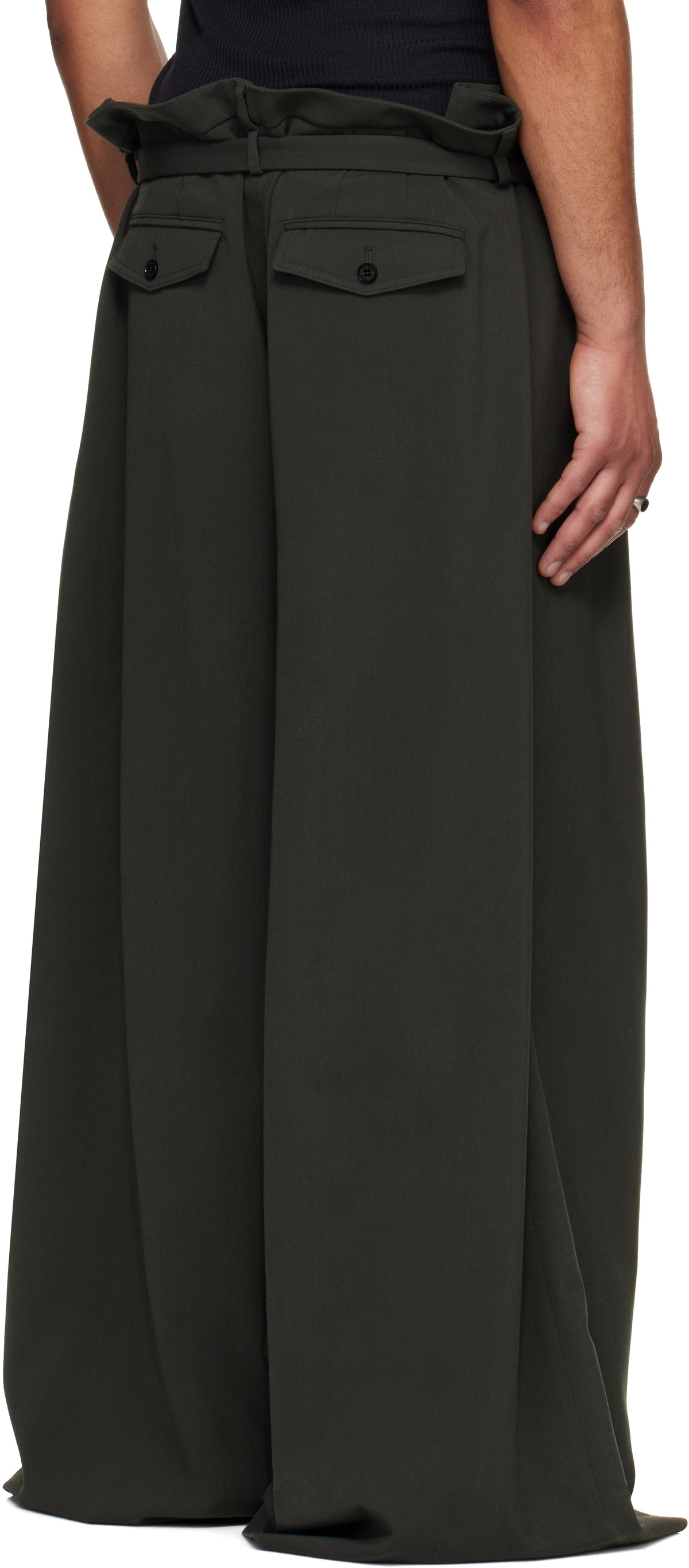 LU'U DAN Gray Slacker Maxis Trousers