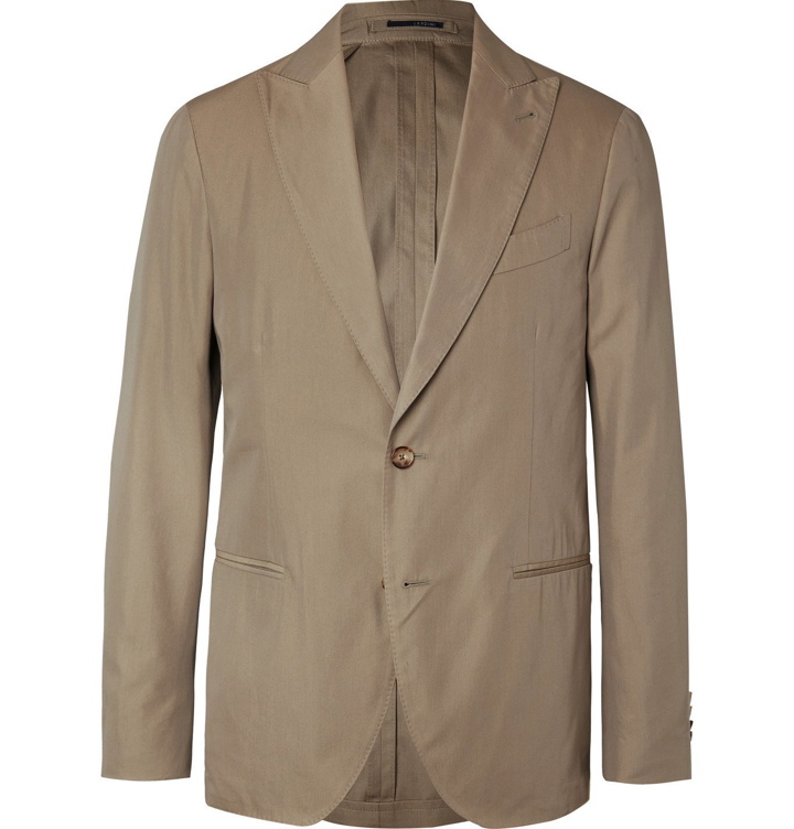 Photo: Lardini - Unstructured Cotton and Silk-Blend Suit Jacket - Neutrals