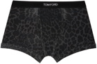 TOM FORD Gray Leopard Boxer Briefs