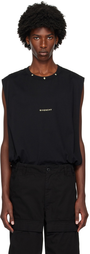 Photo: Givenchy Black Embroidered Logo Tank Top
