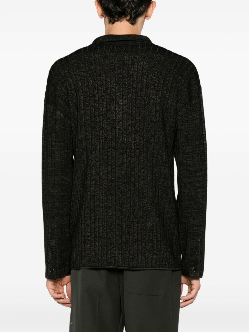 Nanushka Black Torben Ribbed Knit Cardigan