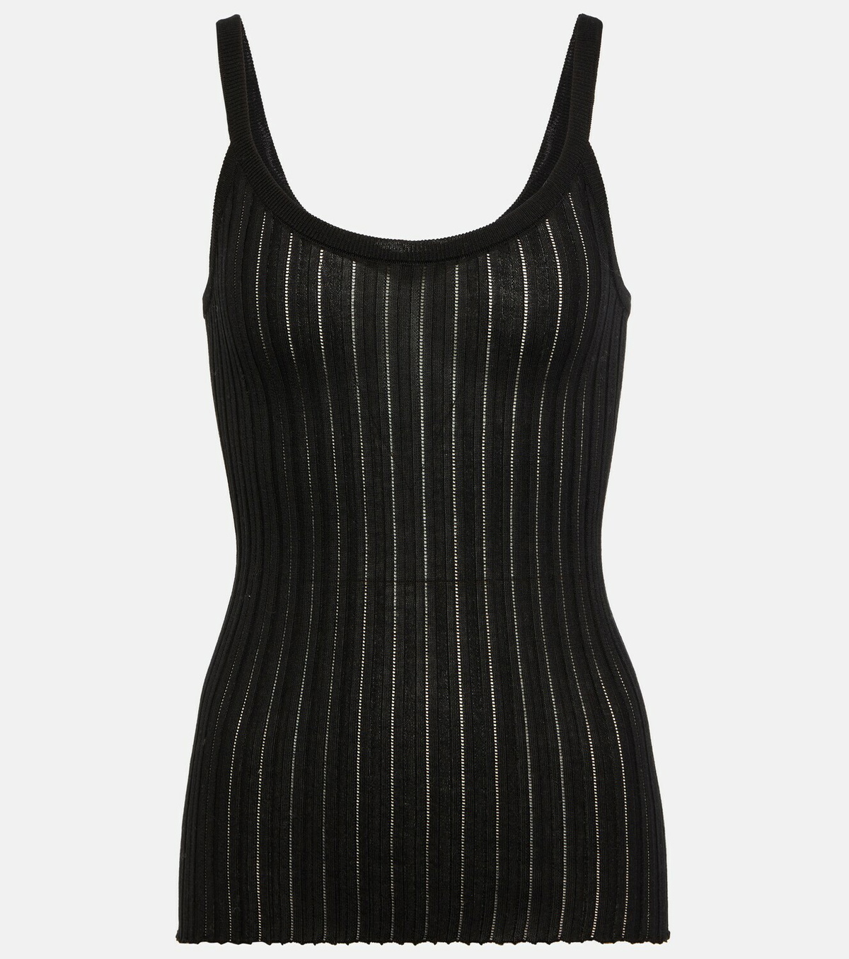Petar Petrov Taro ribbed-knit silk tank top