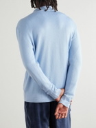 UMIT BENAN - Sunset Slim-Fit Cashmere and Silk-Blend Polo Shirt - Blue