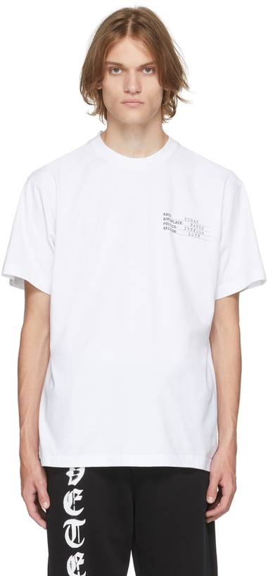 Photo: VETEMENTS White Human Identity T-Shirt