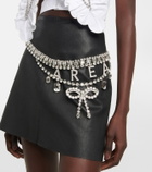 Area - Logo crystal-embellished belt