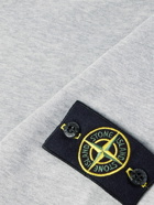 Stone Island - Logo-Appliquéd Garment-Dyed Cotton-Jersey Sweatshirt - Gray