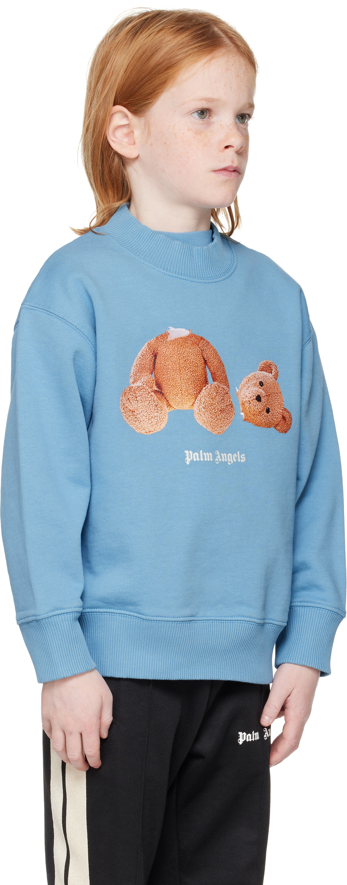 Palm Angels Kids Blue Bear Sweatshirt