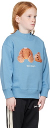 Palm Angels Kids Blue Bear Sweatshirt