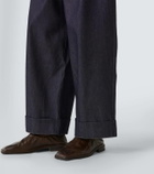King & Tuckfield Roll Cuff high-rise denim wide-leg pants