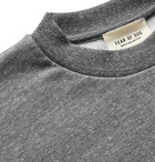 Fear of God - Oversized Logo-Print Mélange Loopback Cotton-Blend Jersey Sweatshirt - Gray