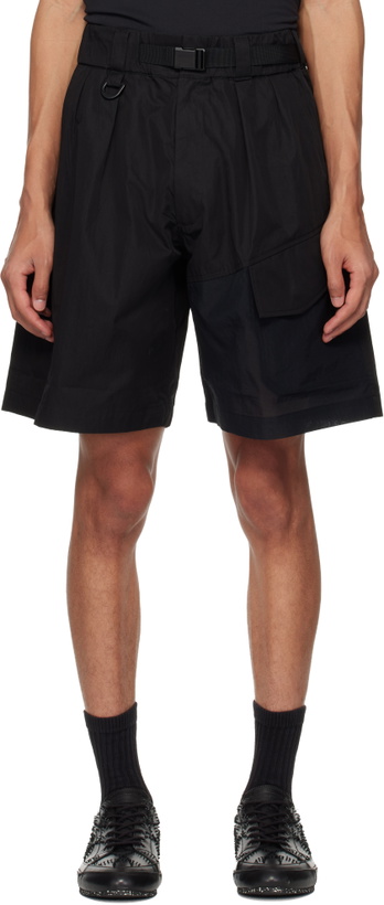 Photo: Y-3 Black UT Wideleg Cargo Shorts