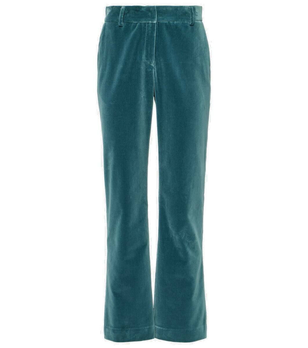 Cotton-velvet flared pants