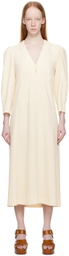 See by Chloé Off-White V-Neck Midi Dress